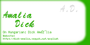 amalia dick business card